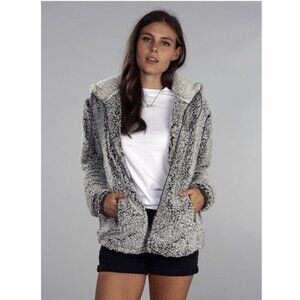 Thread & Supply Gray Brandon Sherpa Zip up Hoodie Jacket